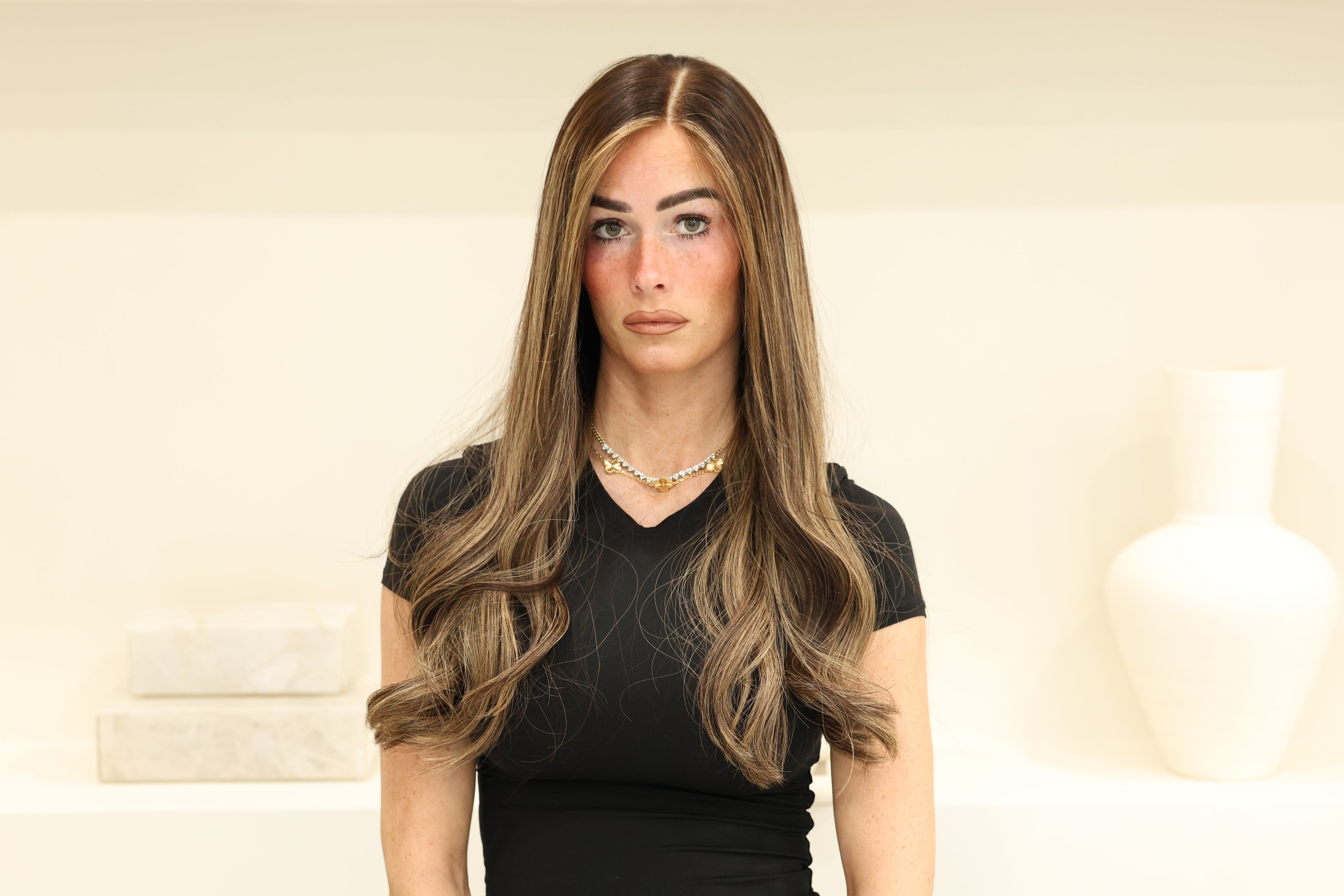 Beka 101 | Dark brown with blond highlights Wig