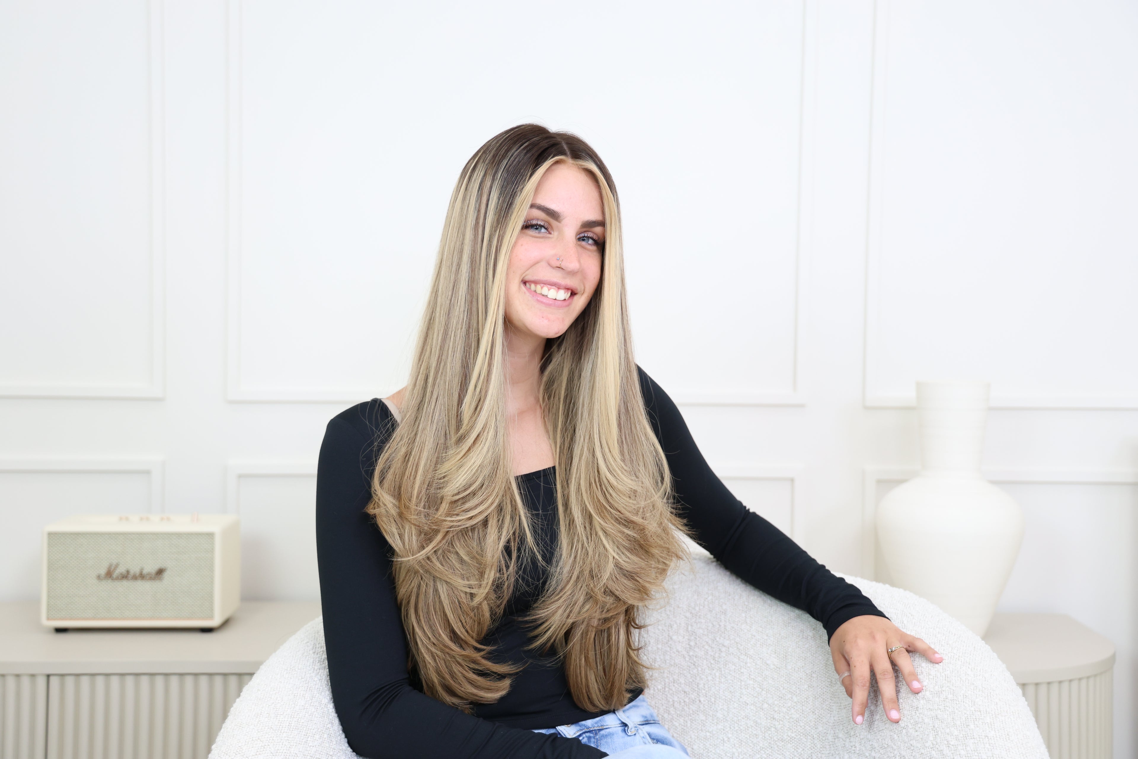 Beka 101 | Dark brown with blond highlights Wig