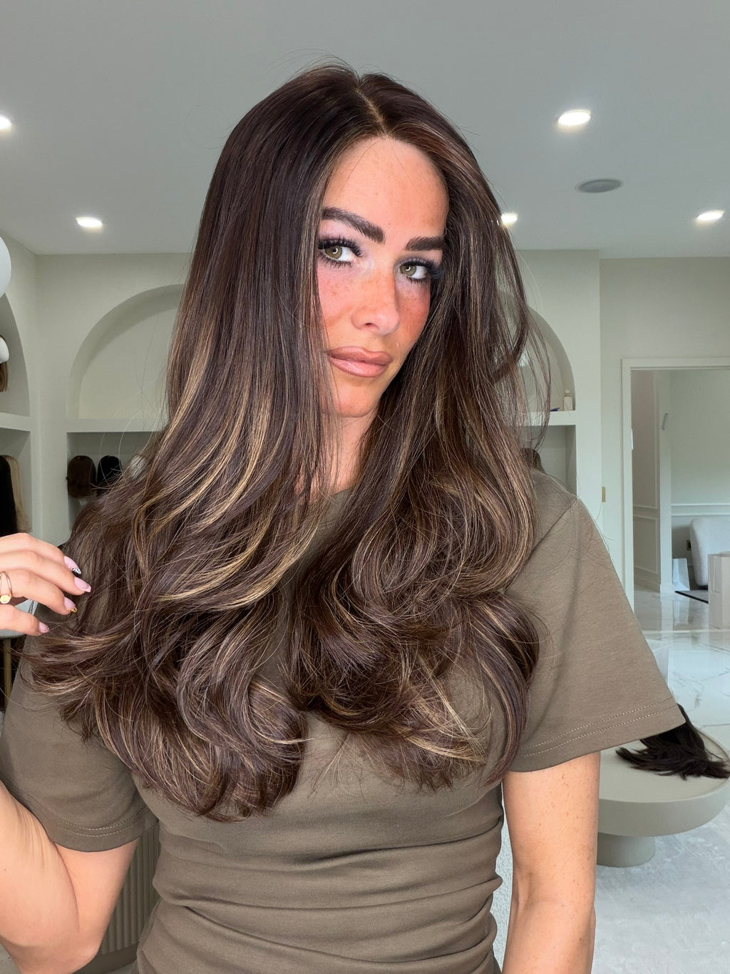 Beka 101 | Dark brown with soft blond balayage highlights Wig