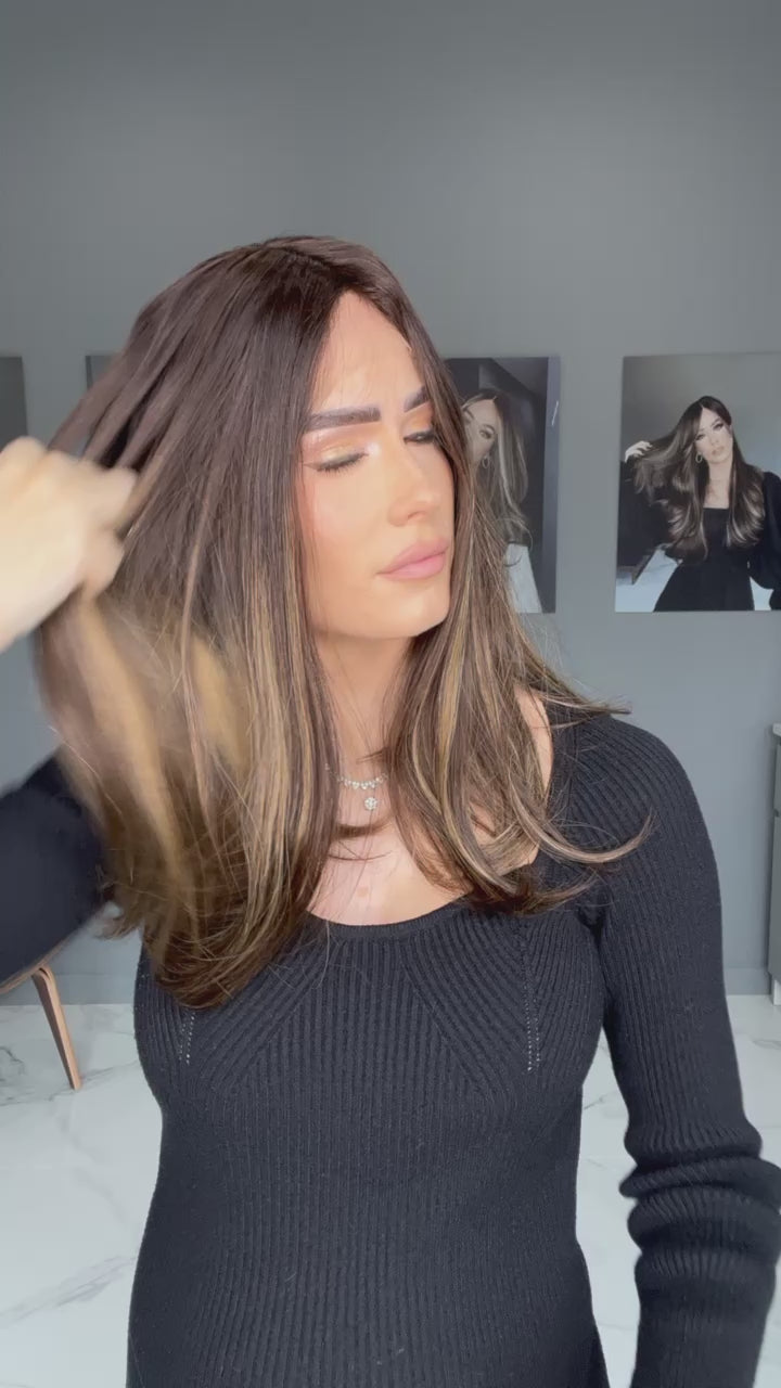 Beka Basic line 18" | Brown with honey balayage Wig
