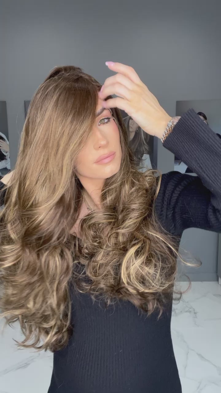 Beka Basic line 28" | Ash brown with soft blond balayage Wig