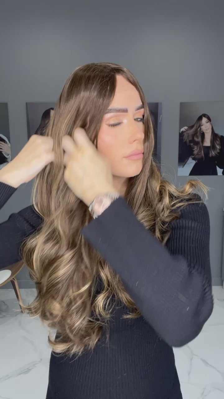 Beka Basic line 26" | Ash brown with soft blond balayage Wig