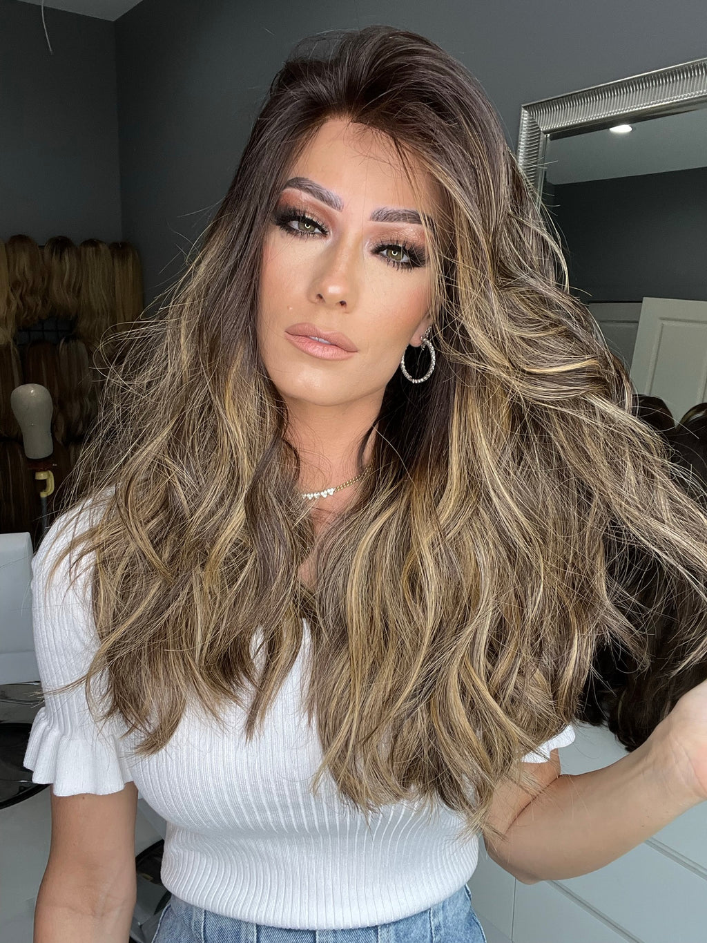 Beka 193 | Brown with soft blond balayage Wig