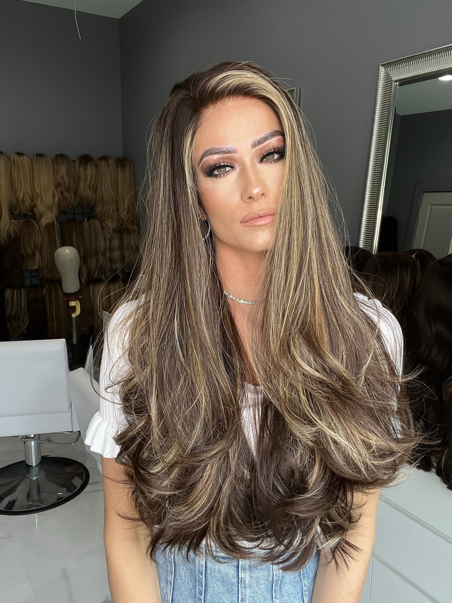 Beka 194 - Brown with soft blond balayage and money pieces Wig