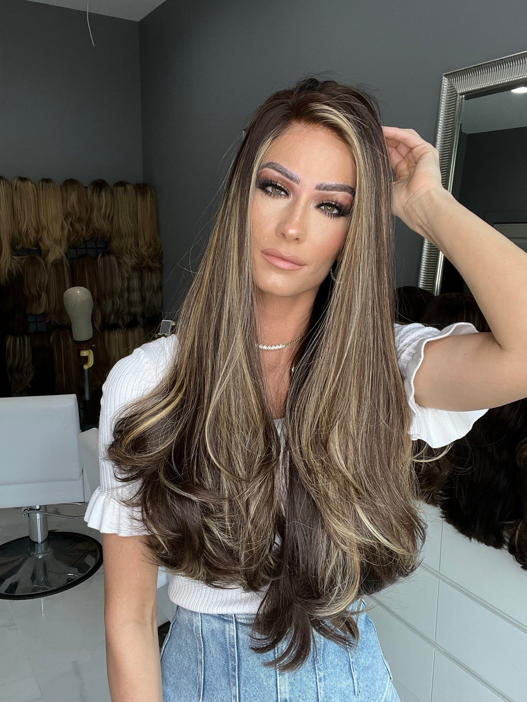 Beka 194 | Brown with soft blond balayage and money pieces Wig