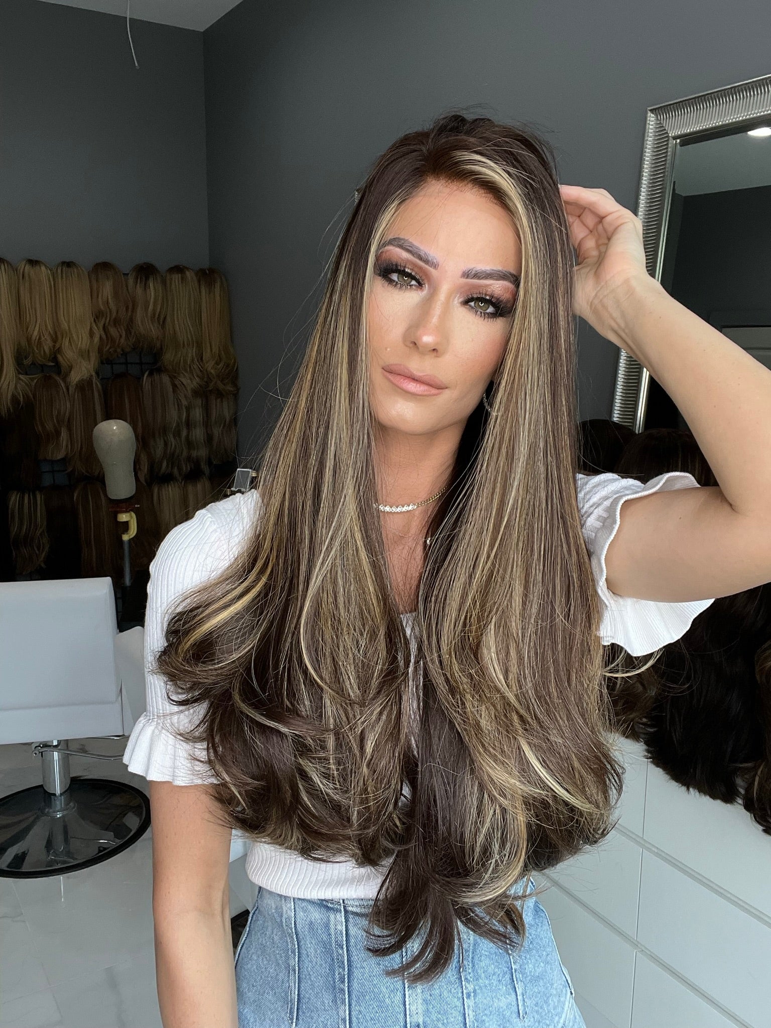 Beka 194 - Brown with soft blond balayage and money pieces Wig