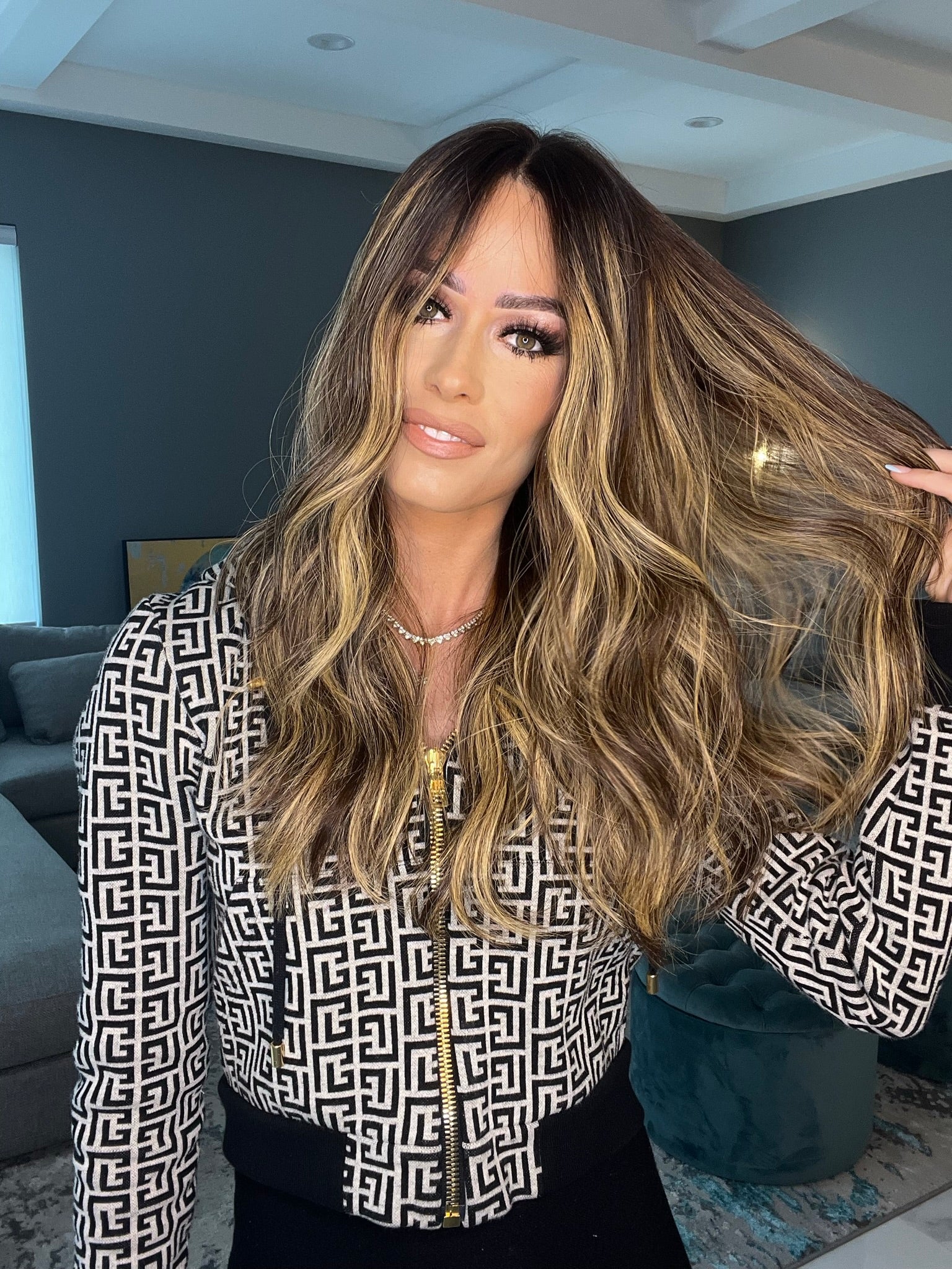 Beka 195 | Brown with golden blond balayage Wig