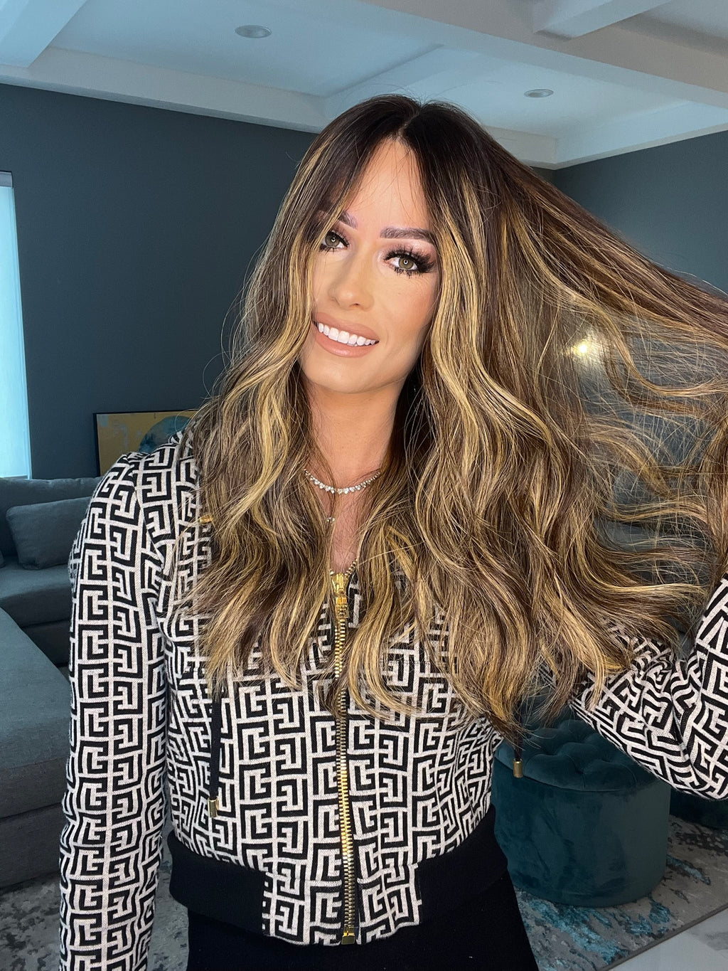 Beka 195 | Brown with golden blond balayage Wig