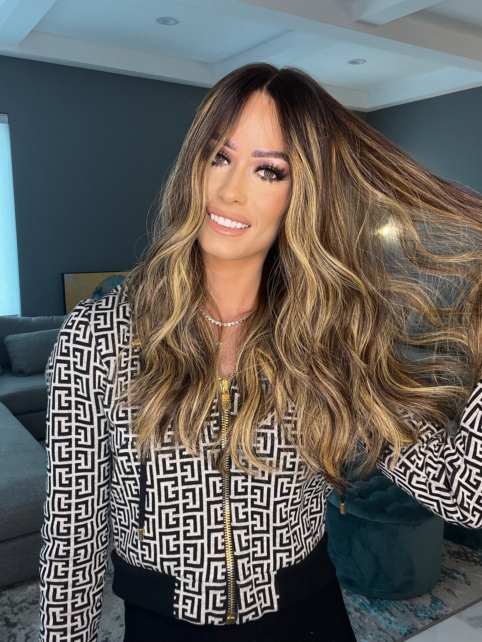 Beka 195 | Brown with golden blond balayage Wig