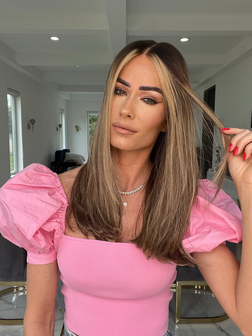 Beka 205 | Brown with soft blond balayage and money pieces Wig