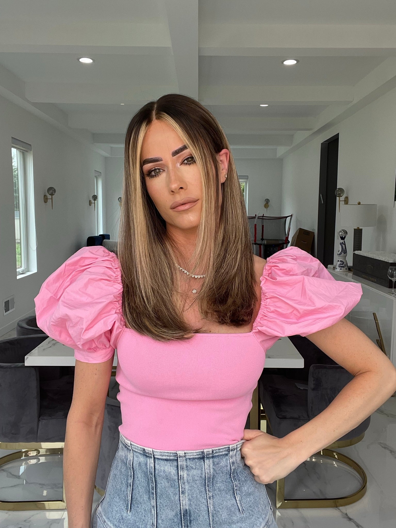 Beka 205 | Brown with soft blond balayage and money pieces Wig