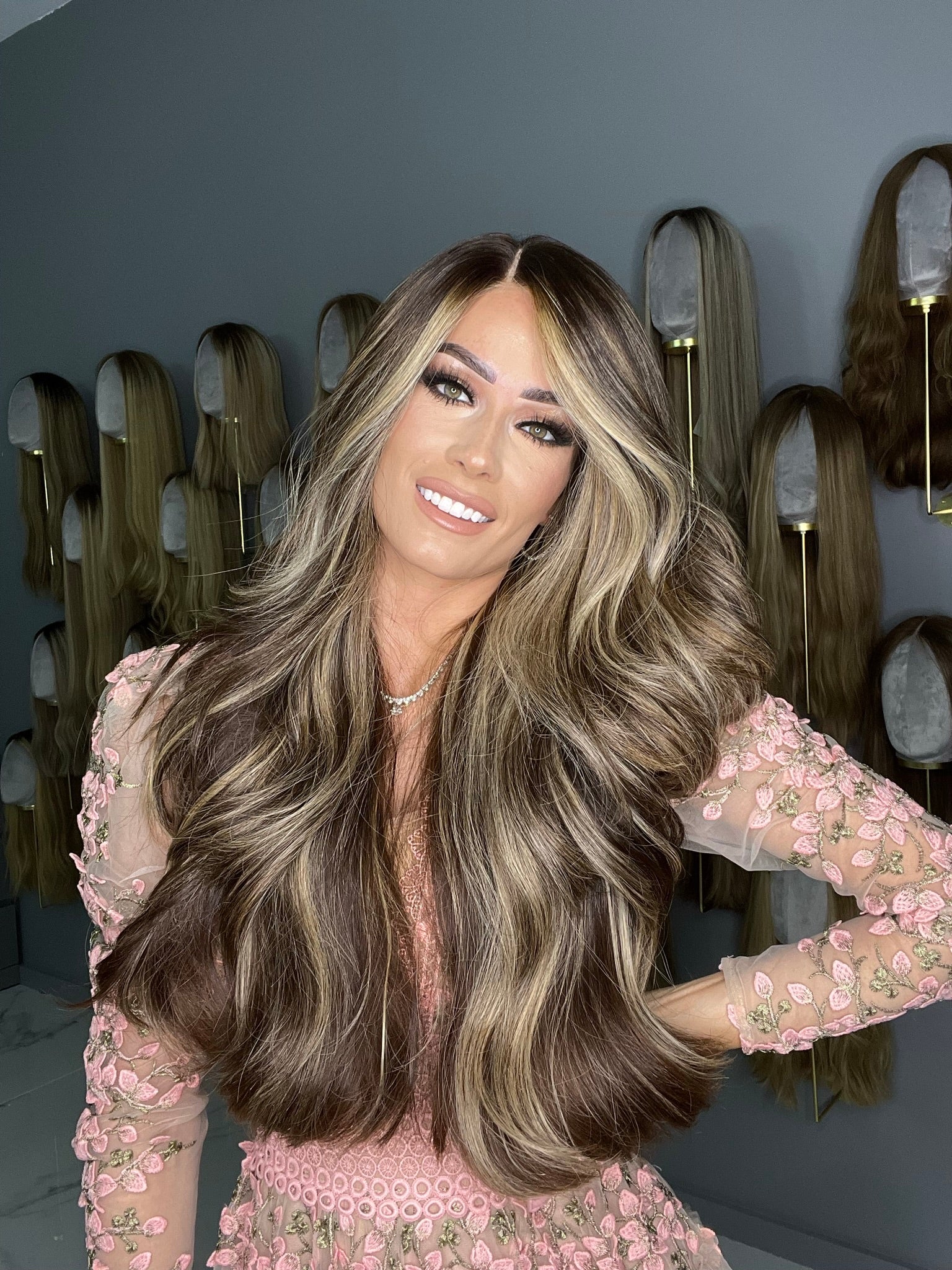 Beka 211 | Brown with light blond balayage and money pieces Wig