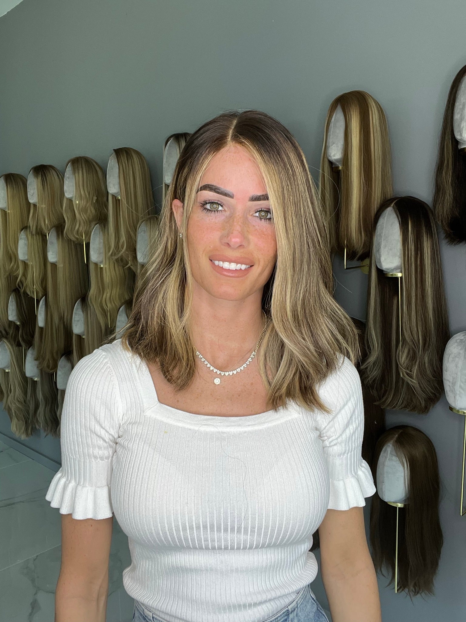 Beka 221 - Medium brown with ice blond balayage and money pieces Wig