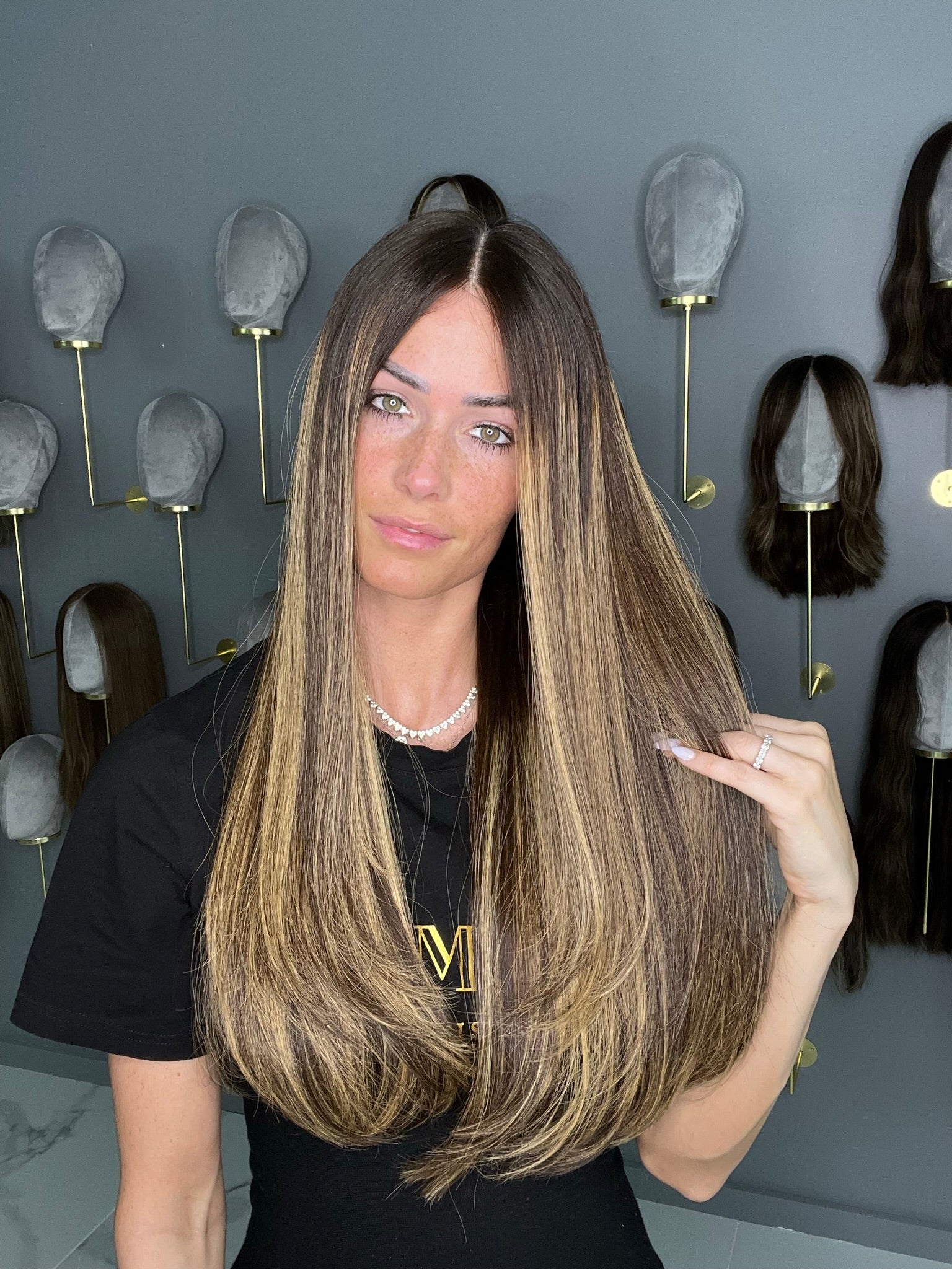 Beka 222 - medium brown with ice blond balayage Wig