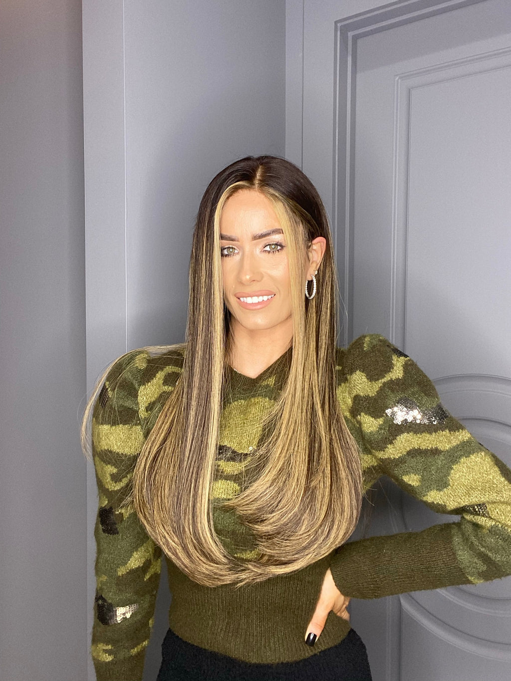 Beka 212 | Brown with golden blond balayage and money pieces Wig