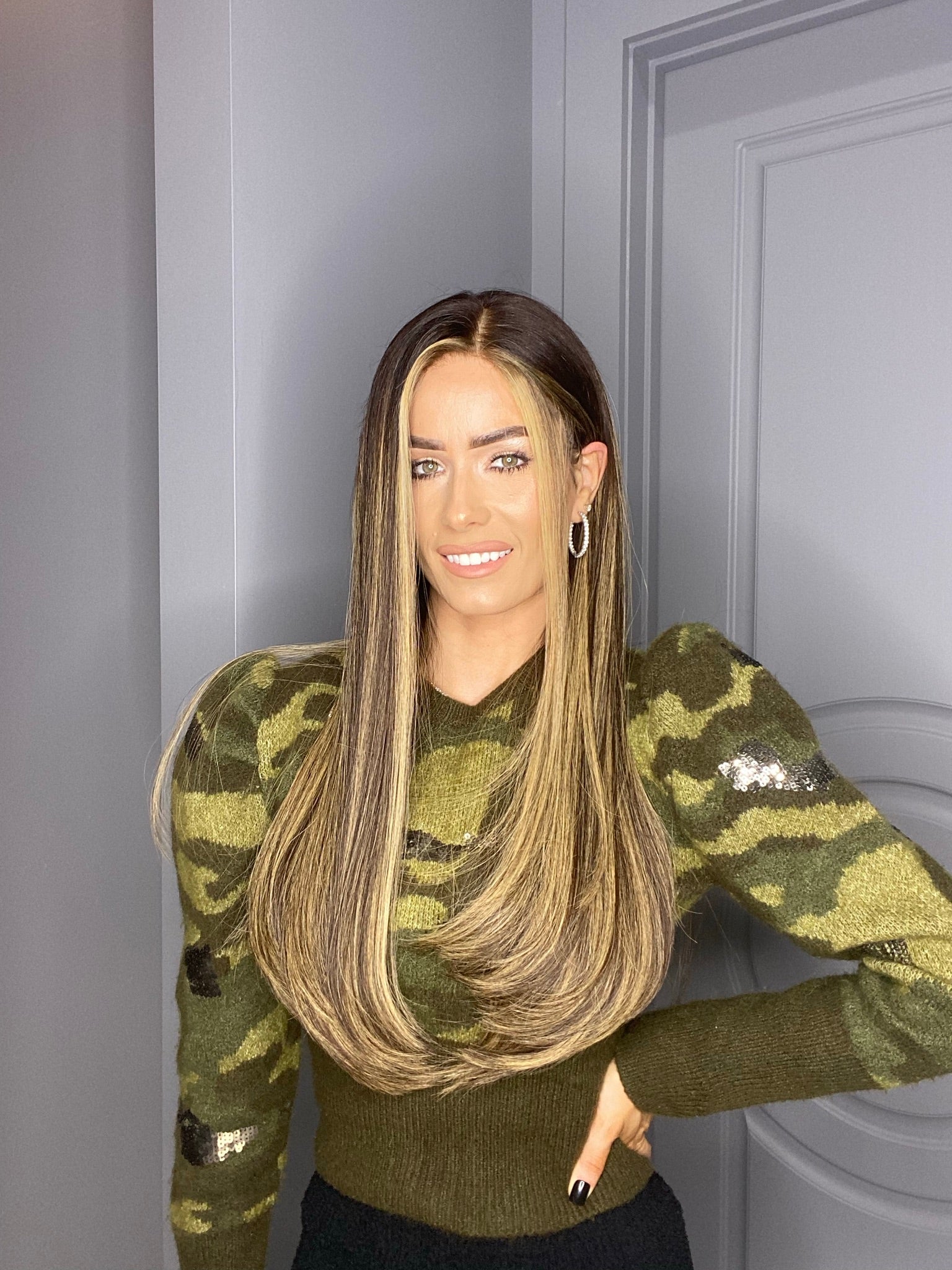 Beka 212 | Brown with golden blond balayage and money pieces Wig