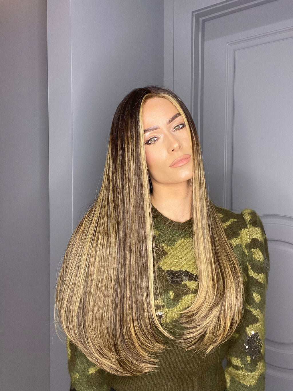 Beka 212 - Brown with golden blond balayage and money pieces Wig