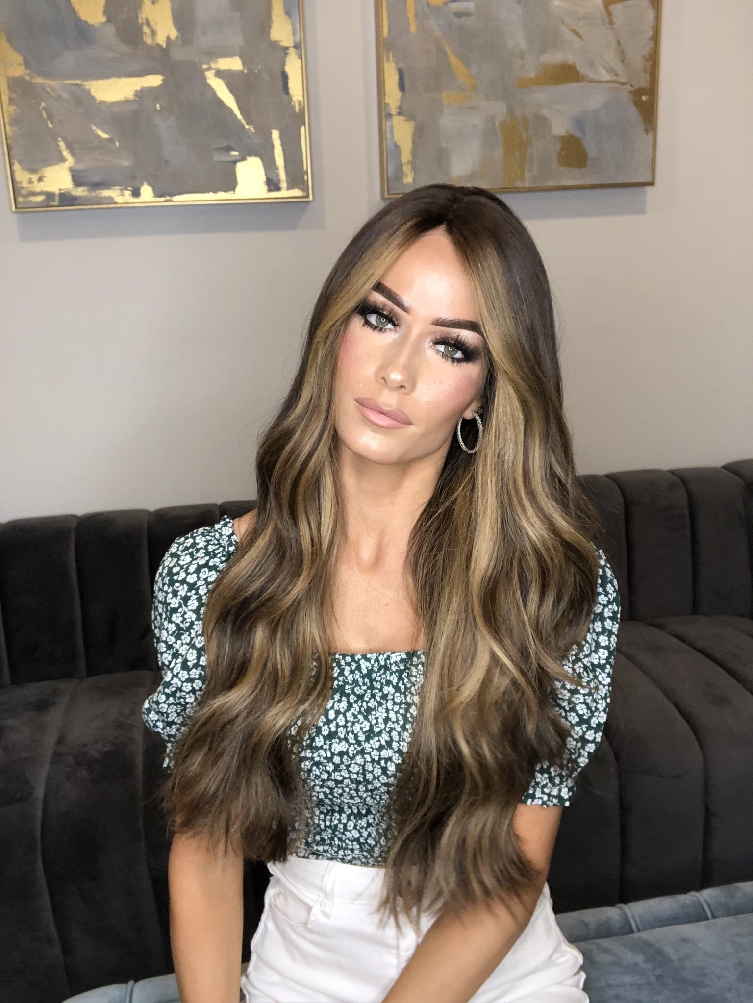 Caramel balayage sheitel with money piece in European and Russian human hair — Beka Wigs Signature Collection