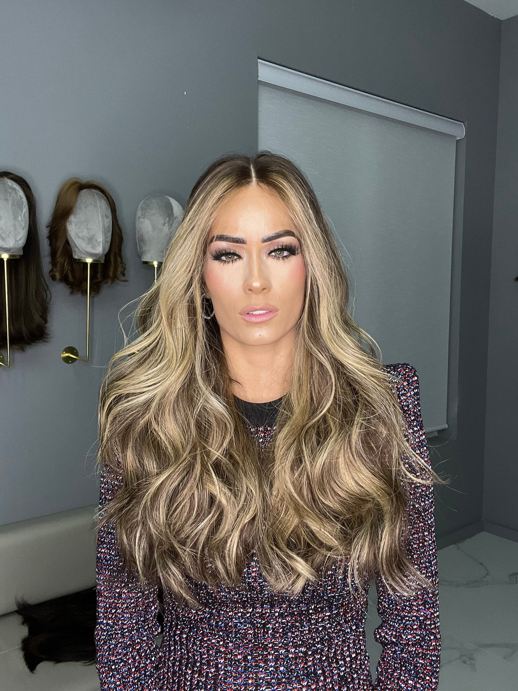 Beka 235 l Medium brown with soft blond balayage and money pieces Wig