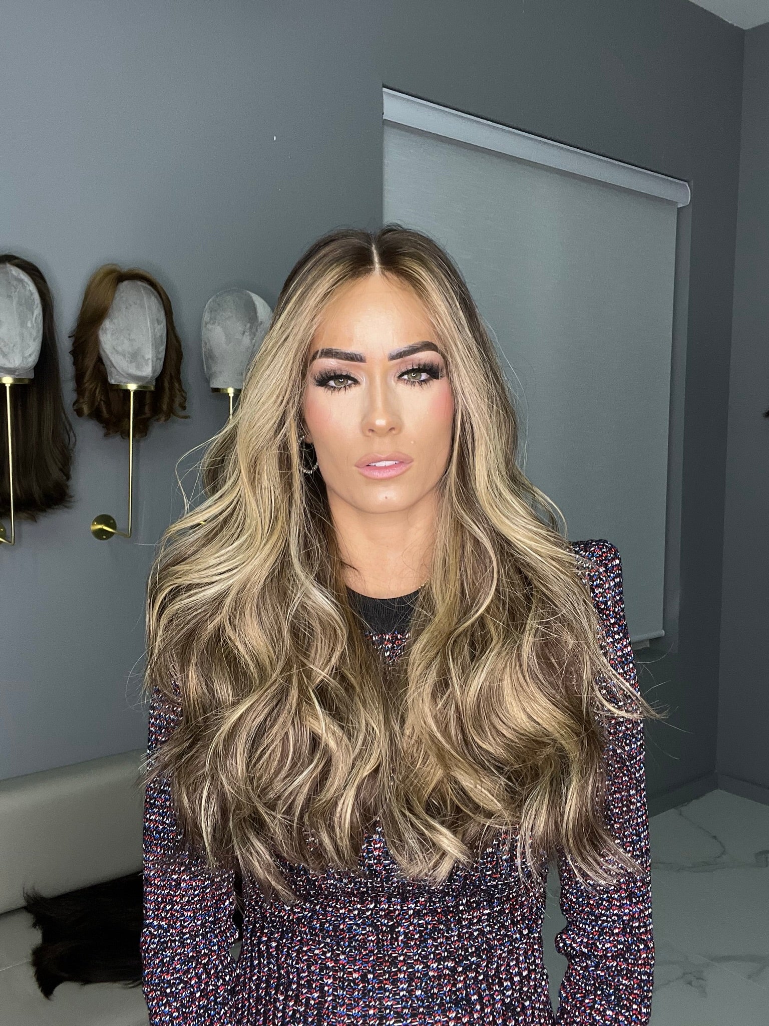 Beka 235 l Medium brown with soft blond balayage and money pieces Wig