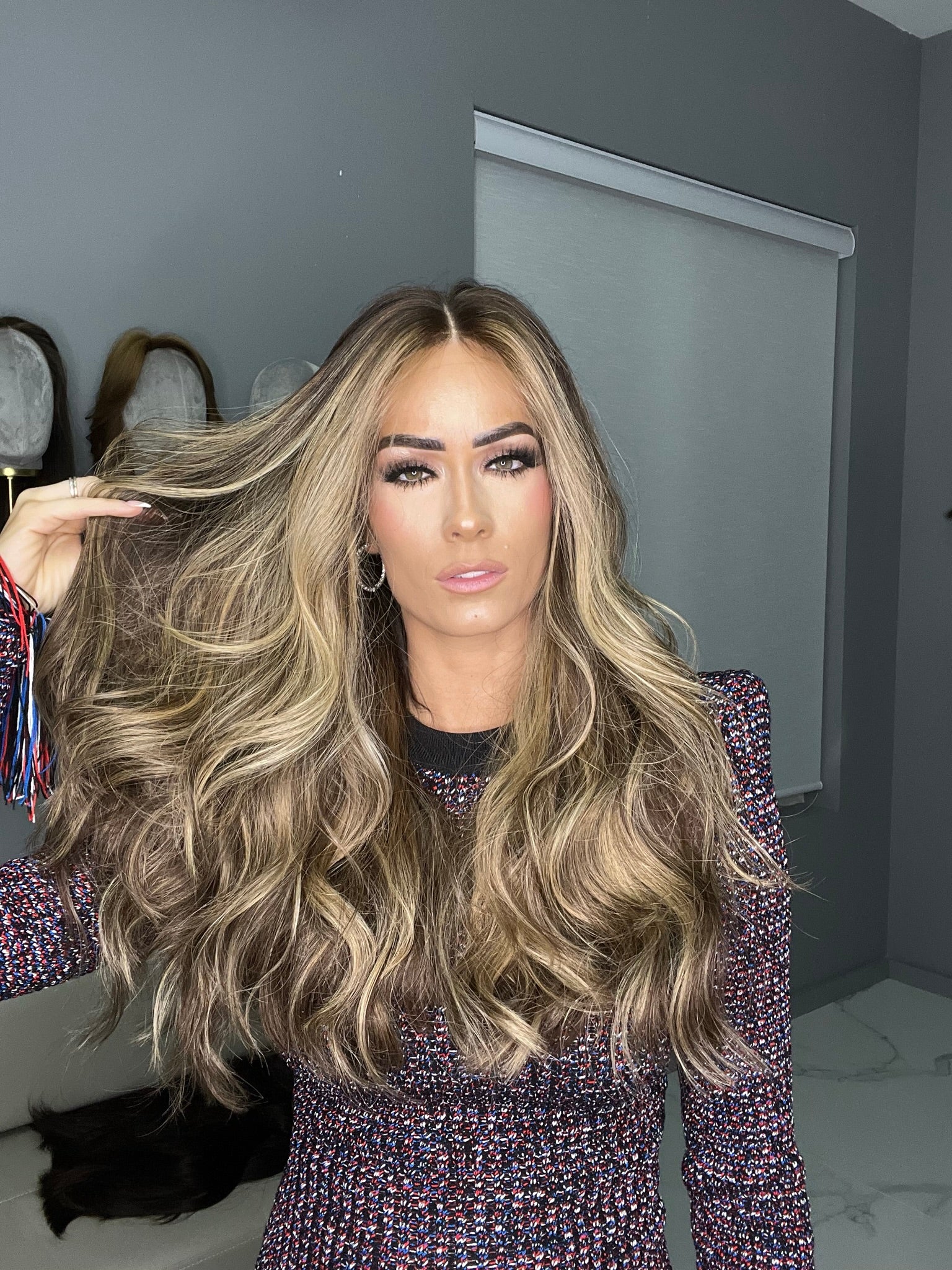 Beka 235 - Medium brown with soft blond balayage and money pieces Wig