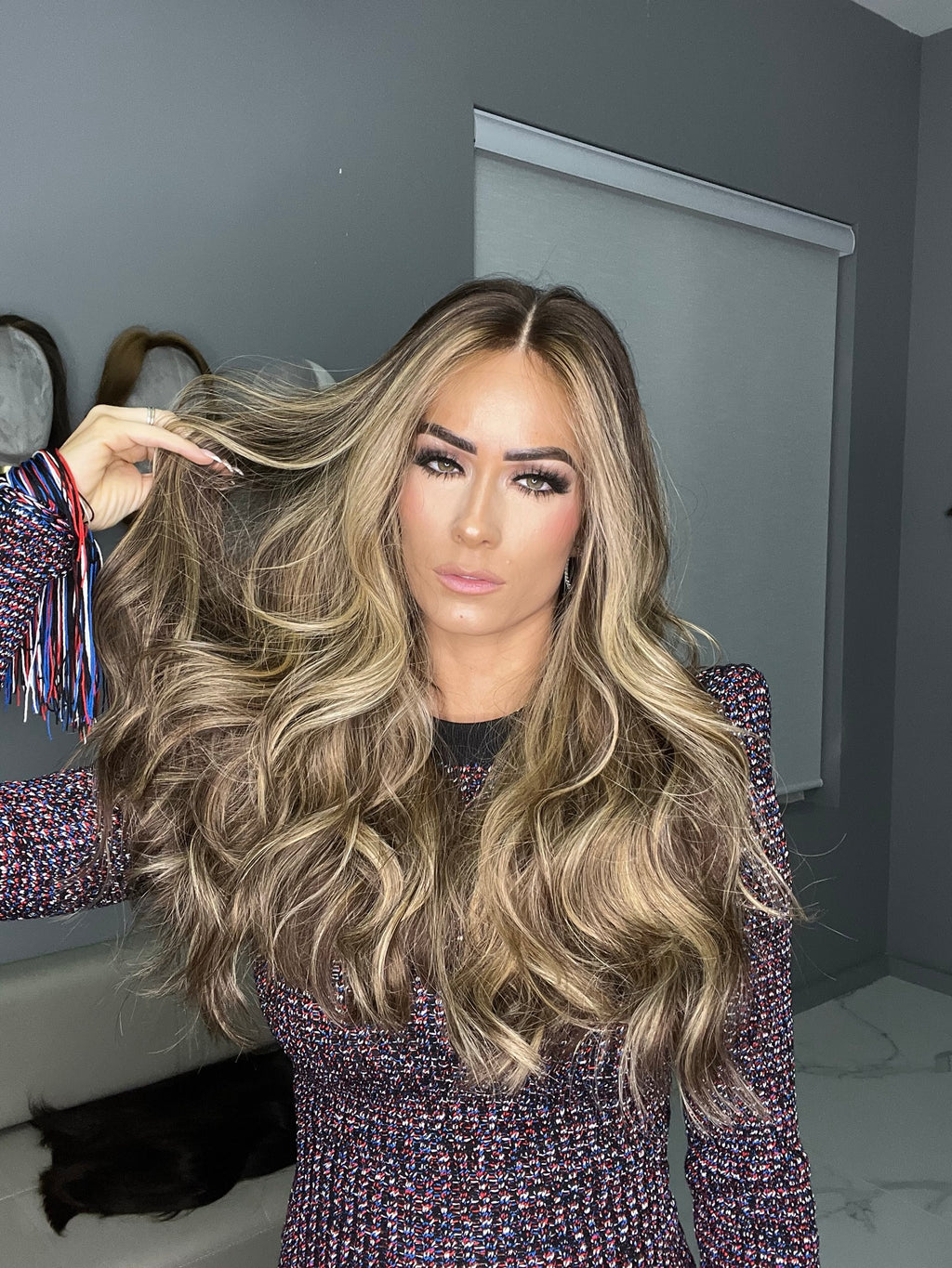 Beka 235 - Medium brown with soft blond balayage and money pieces Wig