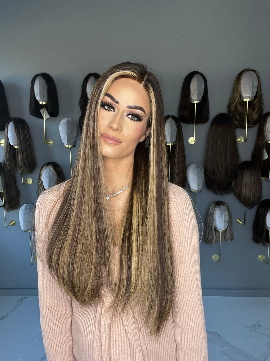 Beka 245 - Medium brown with golden blond balayage and money pieces Wig