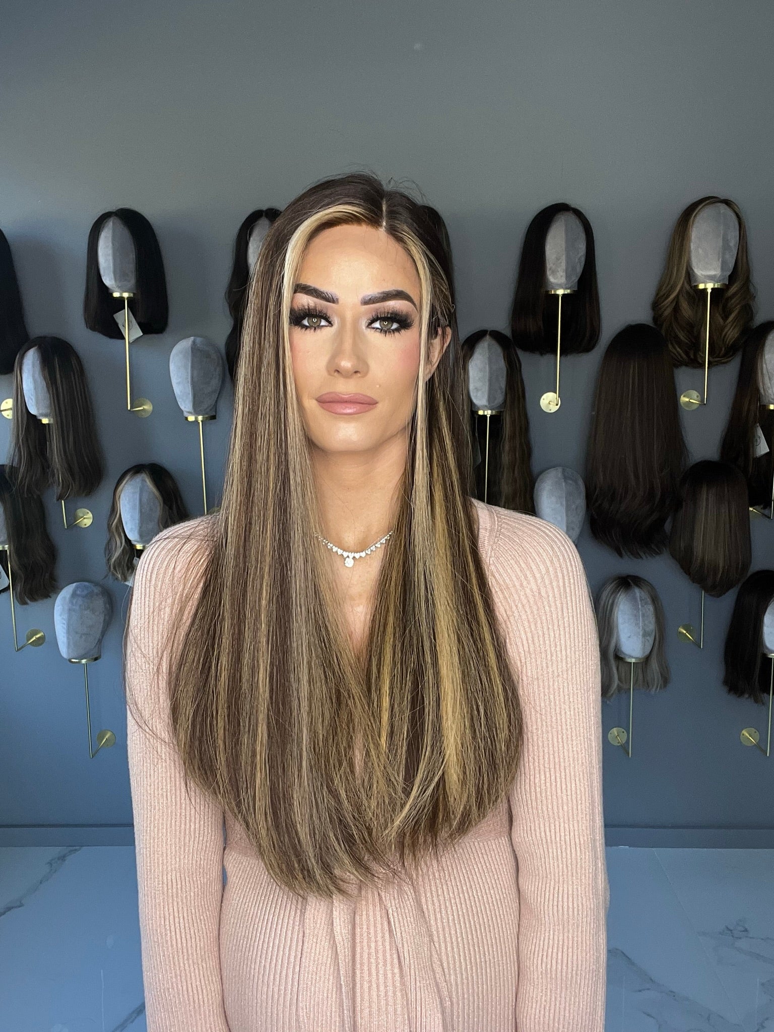 Beka 245 l Medium brown with golden blond balayage and money pieces Wig