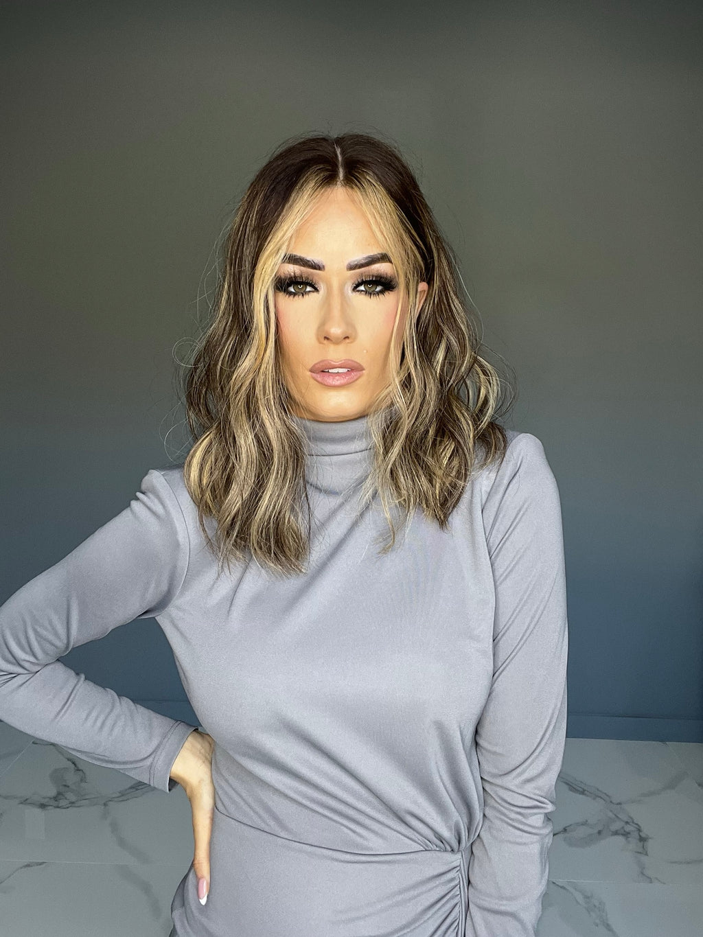 Beka 239 l Medium brown with golden blond balayage and money pieces Wig