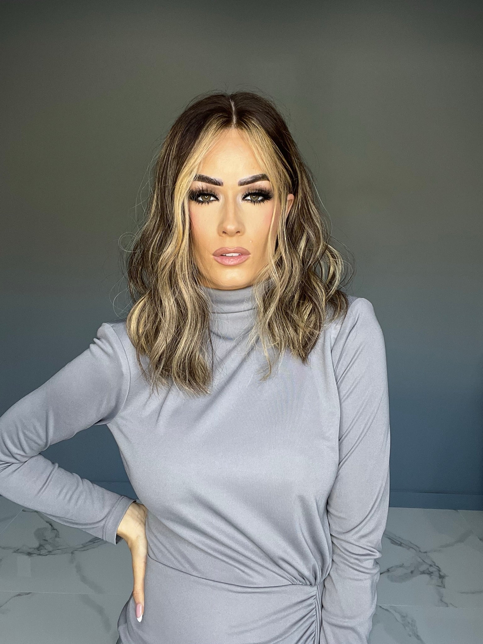 Beka 239 - Medium brown with golden blond balayage and money pieces Wig