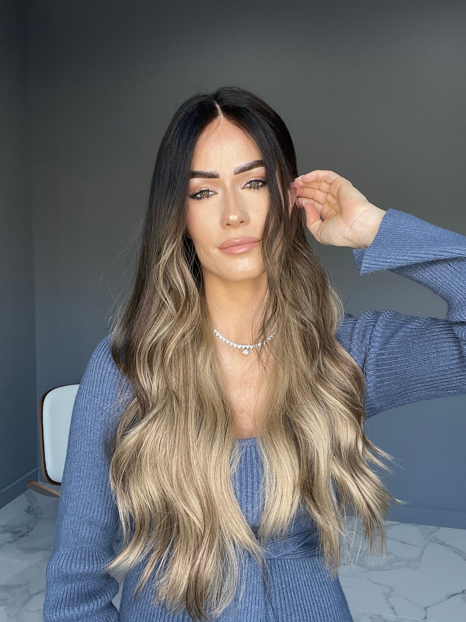 Beka 246 - Black to ash blond ombre Wig