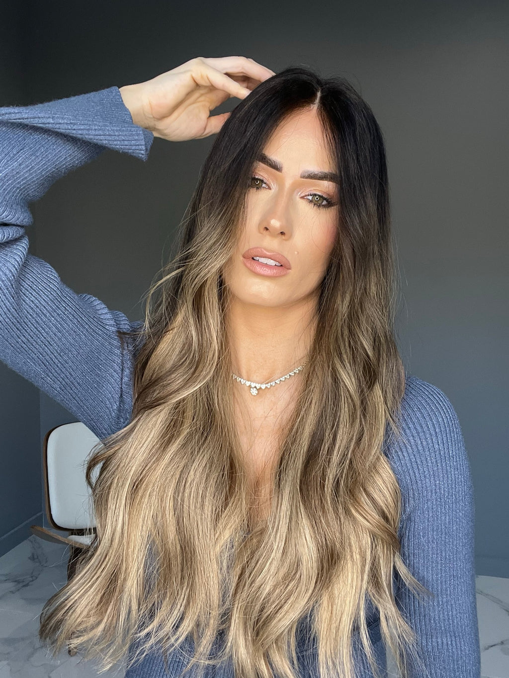 Beka 246 - Black to ash blond ombre Wig