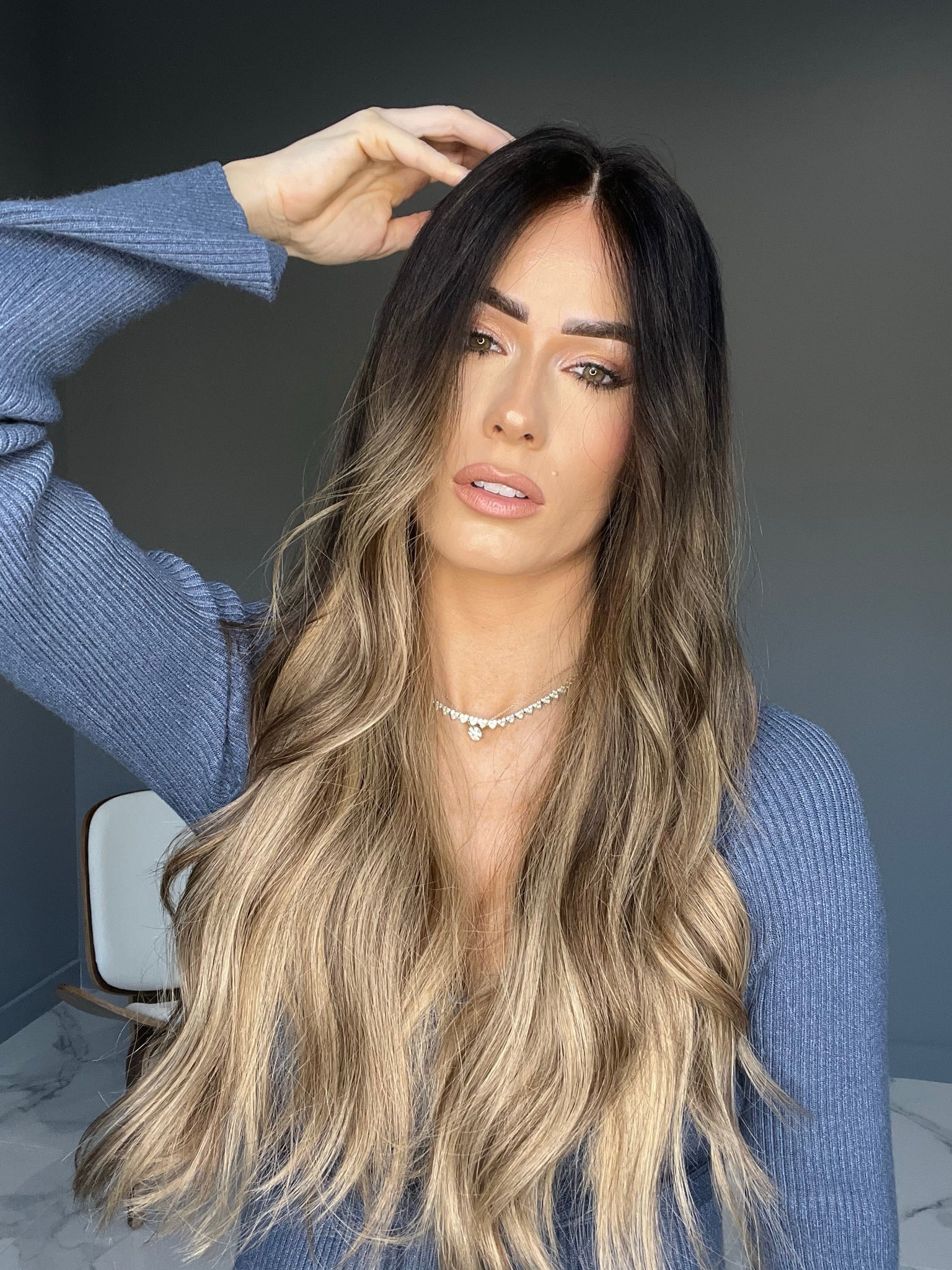 Beka 246 - Black to ash blond ombre Wig