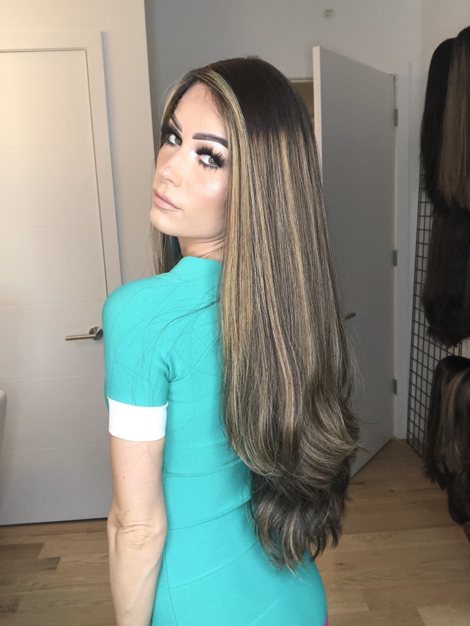 Beka 135 l brown with honey balayage with money pieces Wig