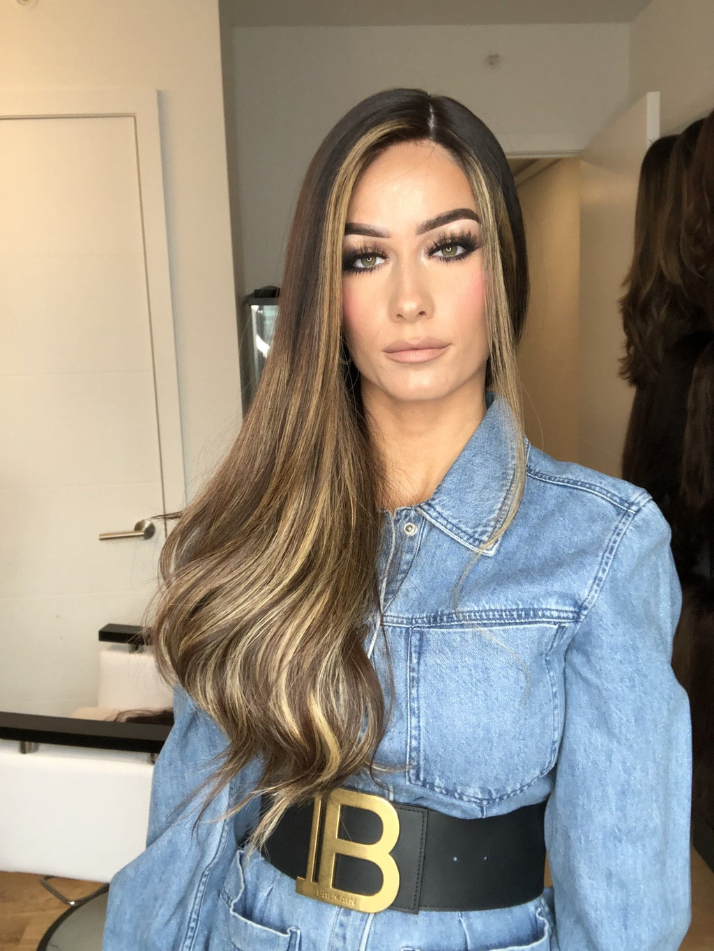 Beka 137 l brown with blonde balayage ombre money pieces Wig