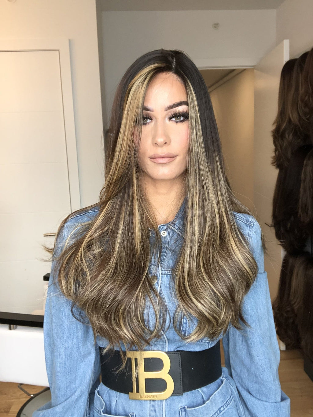 Beka 137 l brown with blonde balayage ombre money pieces Wig