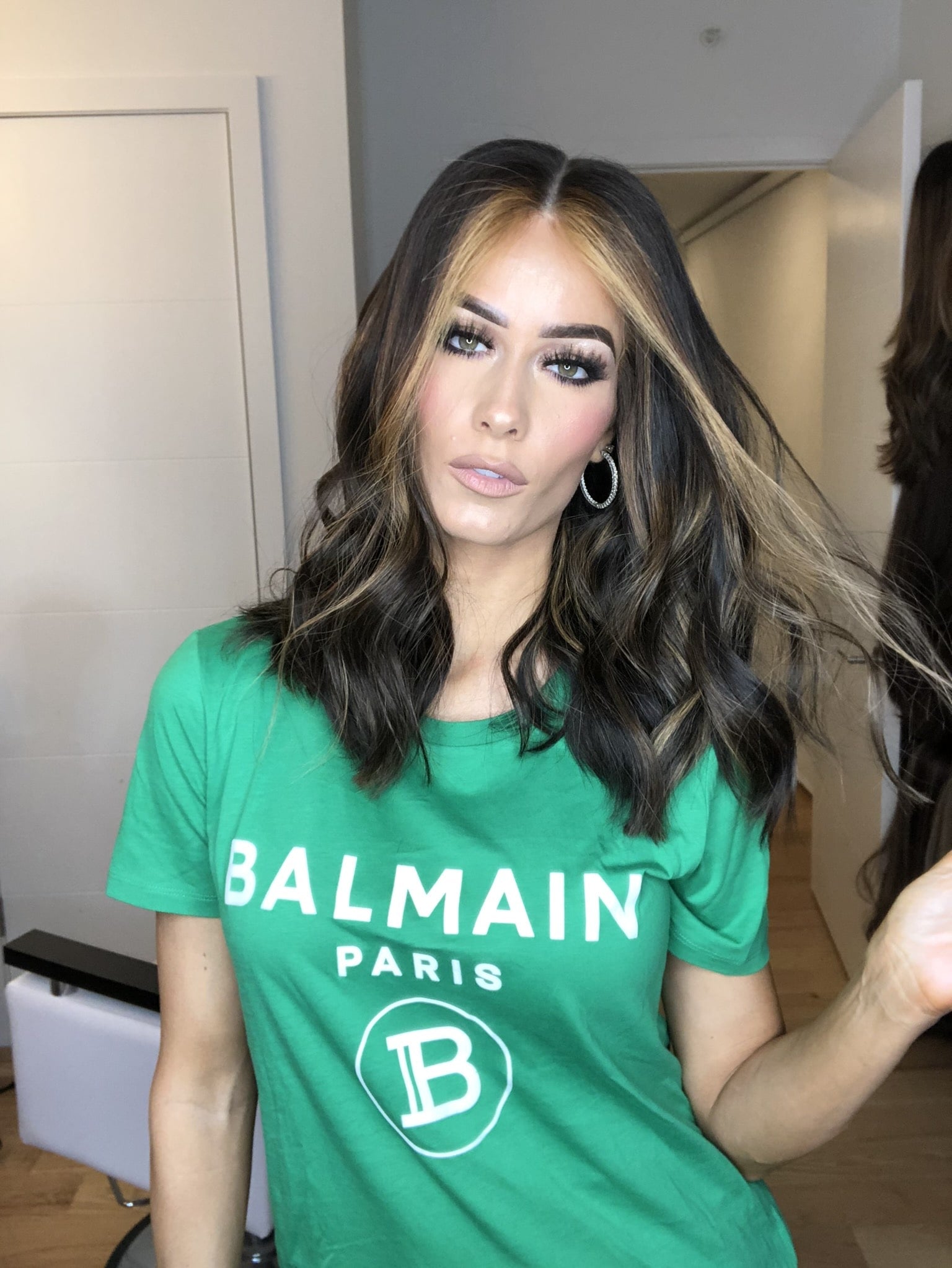 Beka 120 l dark brown with caramel highlights, money pieces  Wig