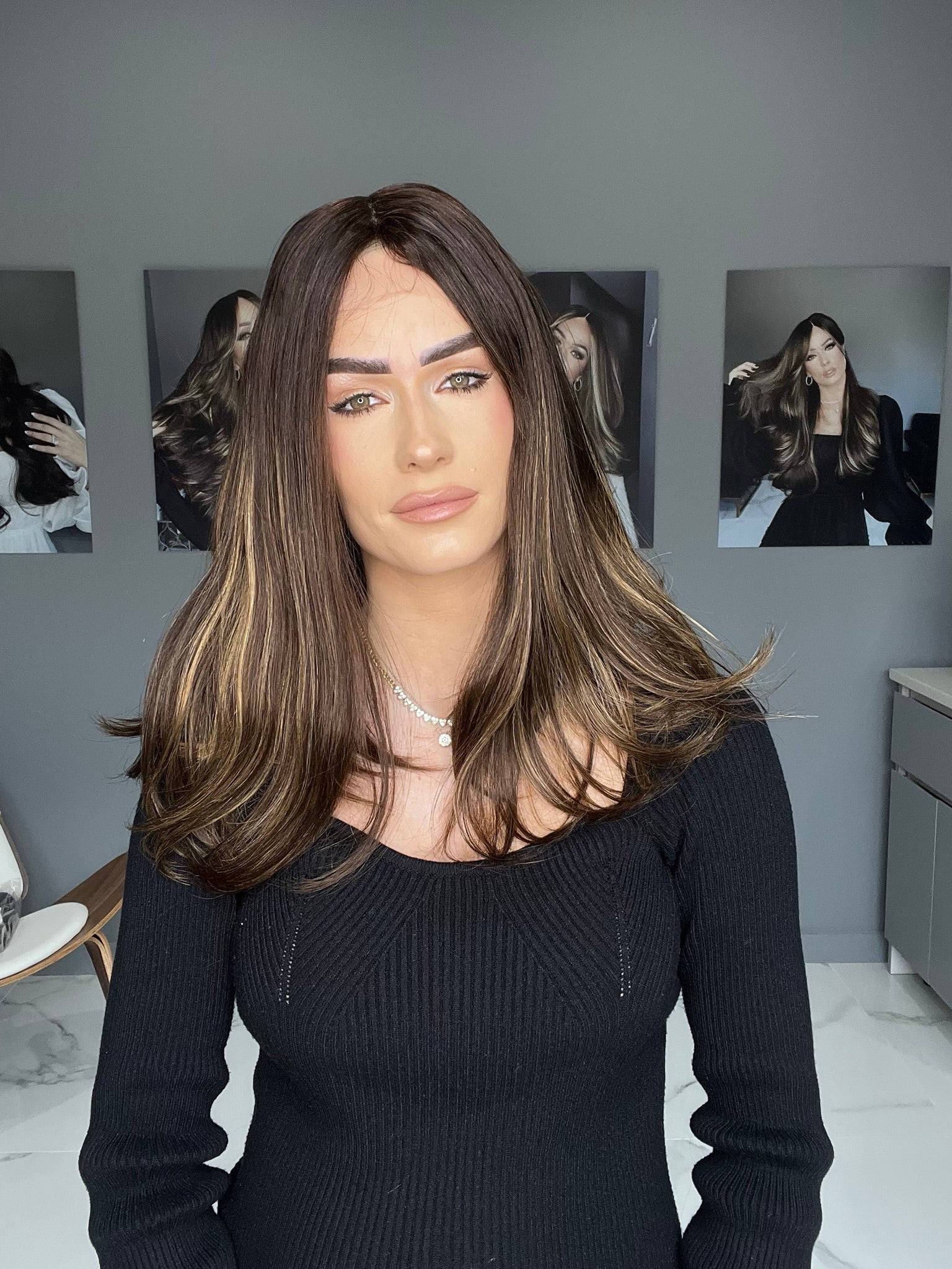 Beka Basic line 18" | Brown with honey balayage Wig