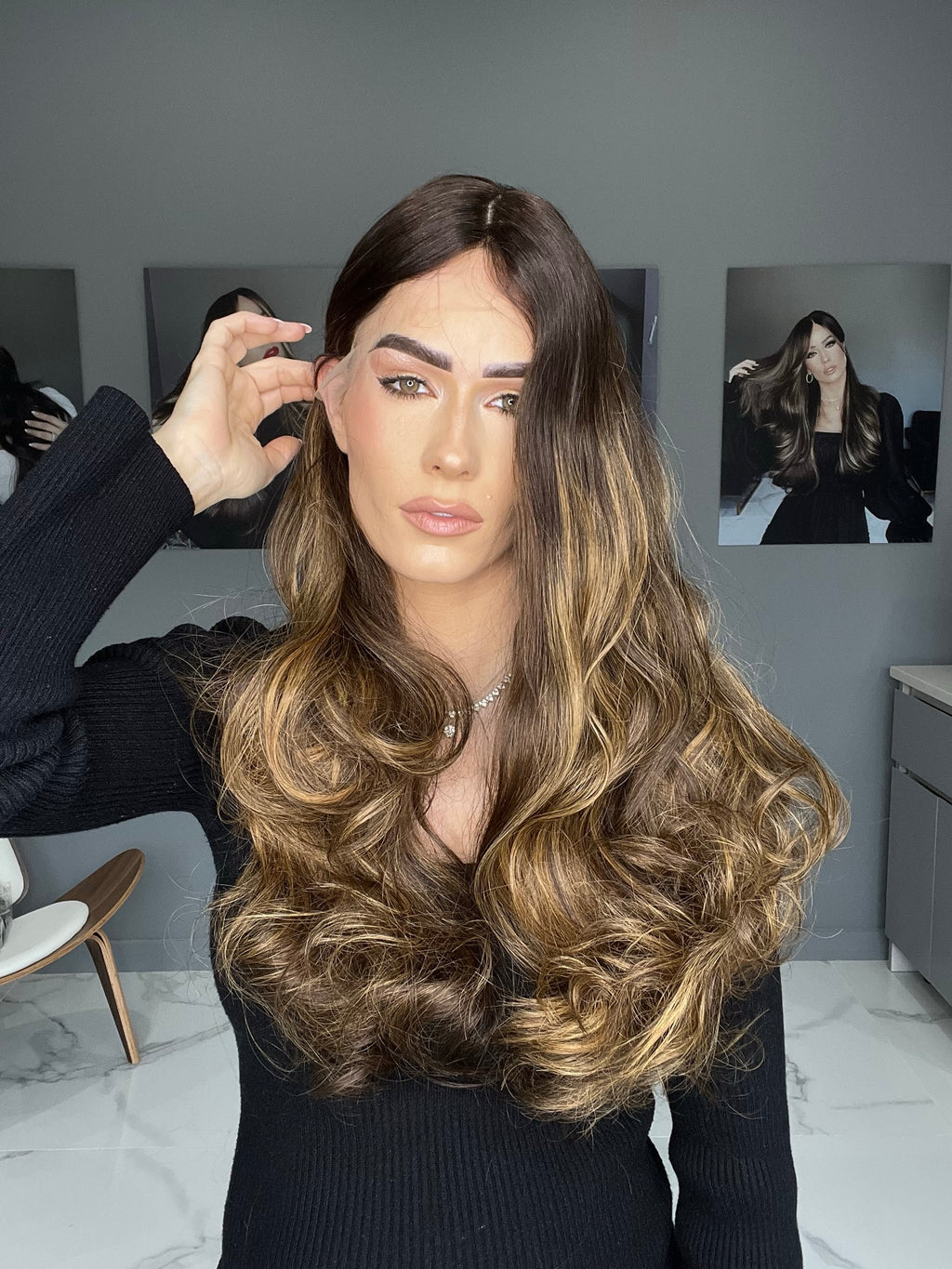 Beka Basic line 26" | Brown with honey balayage Wig