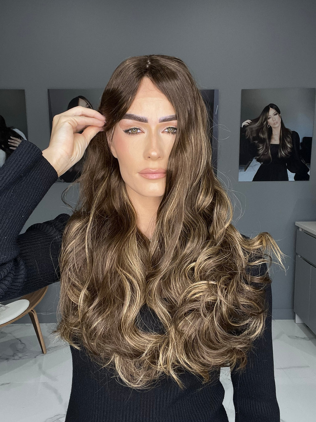 Beka Basic line 26" | Ash brown with soft blond balayage Wig