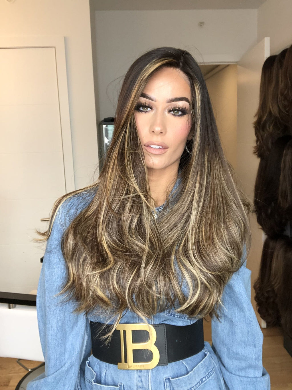 Beka 137 l brown with blonde balayage ombre money pieces Wig