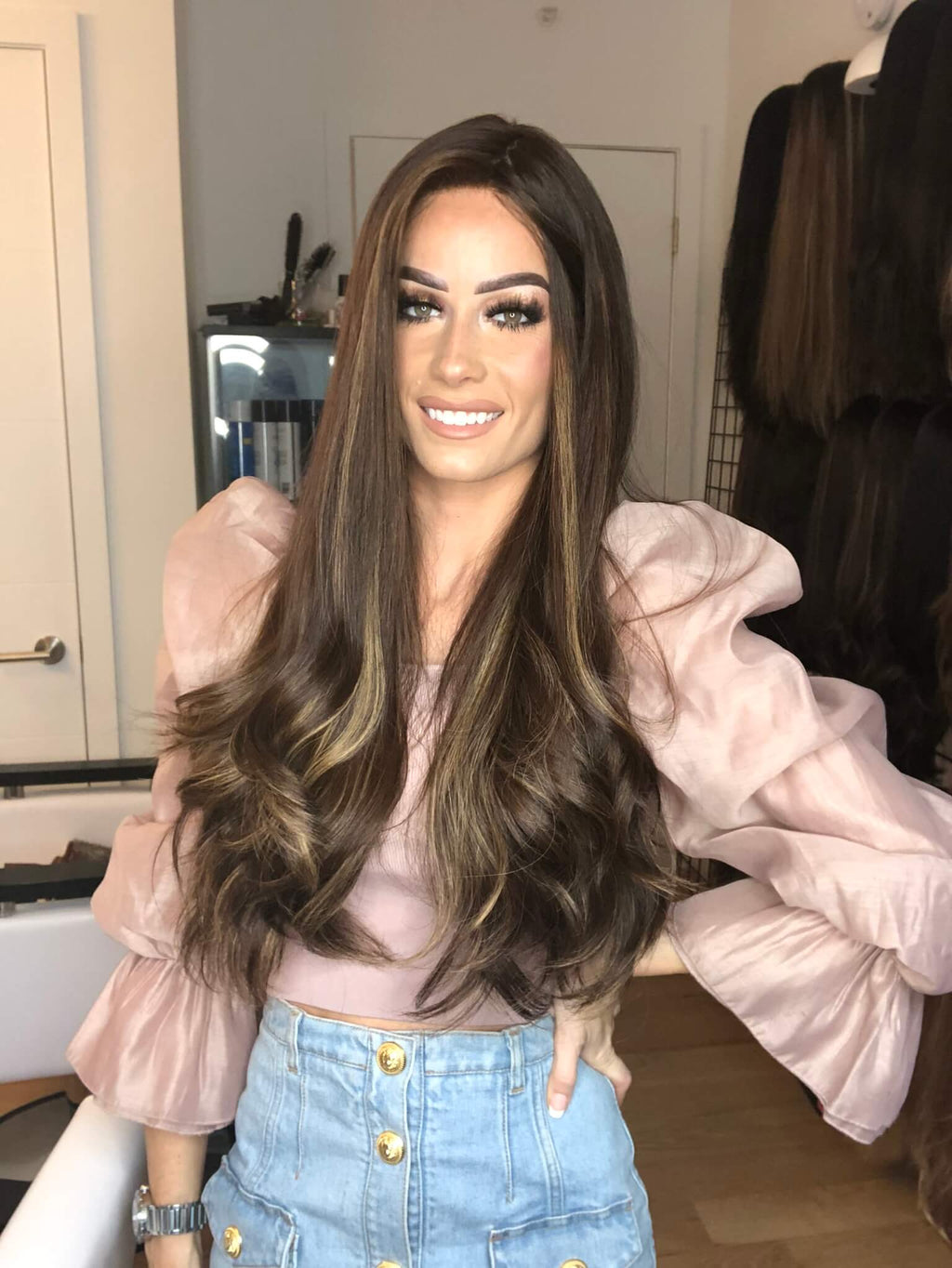 Beka 140 l brown with blonde highlights Wig