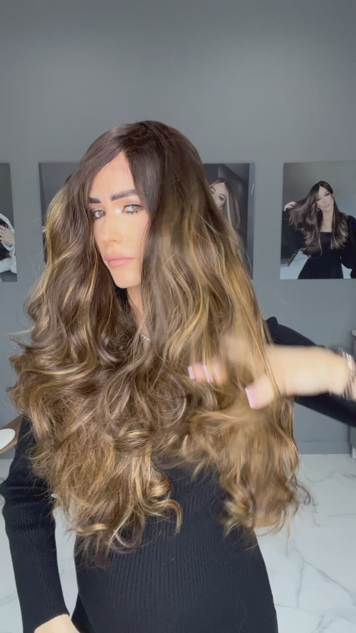Beka Basic line 28" | Brown with honey balayage Wig