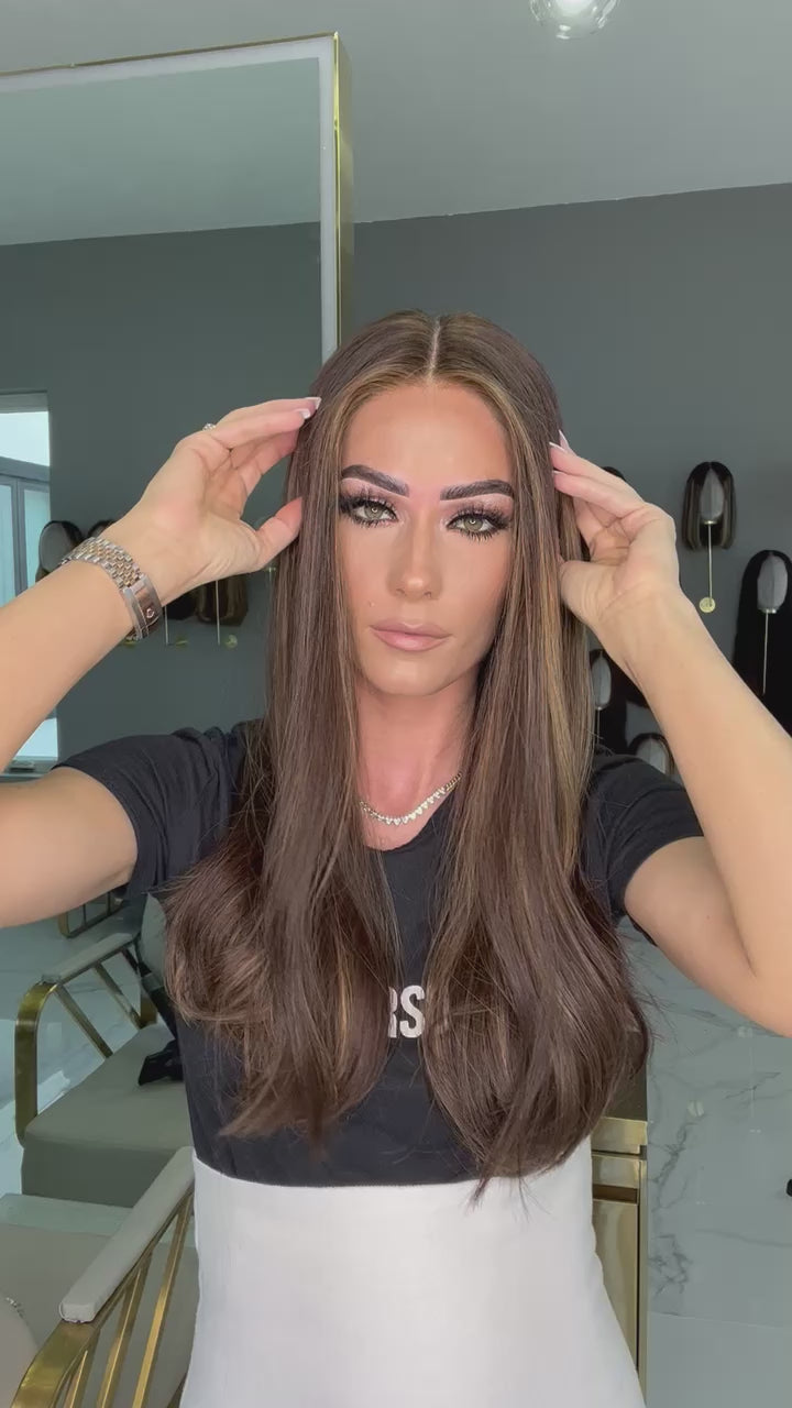 Beka 232 l brown with ash highlights and money pieces Wig