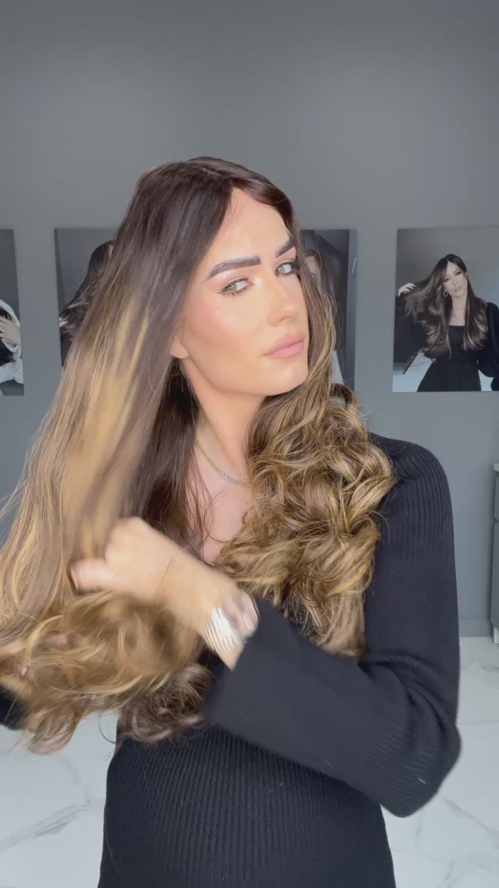 Beka Basic line 26" | Brown with honey balayage Wig