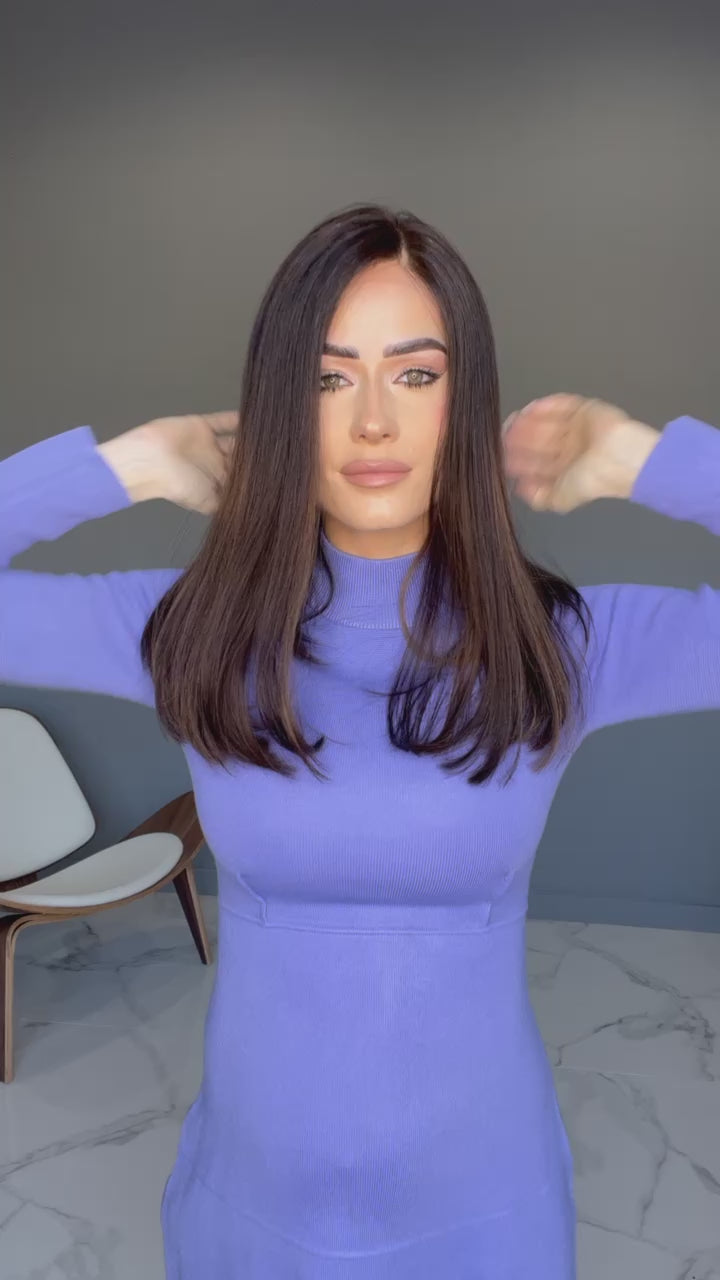 Beka 248 l Black to dark brown with caramel highlights Wig