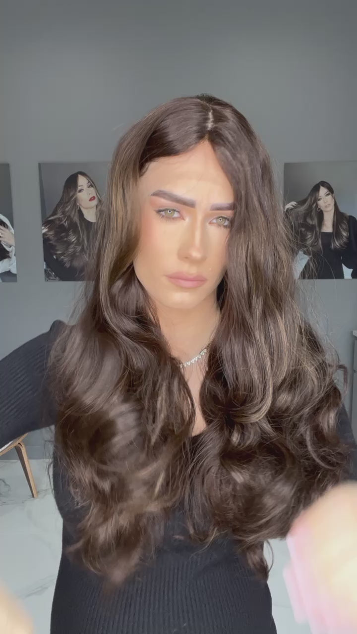 Beka Basic line 26" | Dark brown with soft highlights Wig